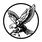 Round black steel wall art featuring a laser-cut design of an eagle in flight, wings spread, clutching a fish in its talons. Its circular form and detailed cutouts display the eagle's feathers and fish scales, ideal for rustic or outdoor decor.